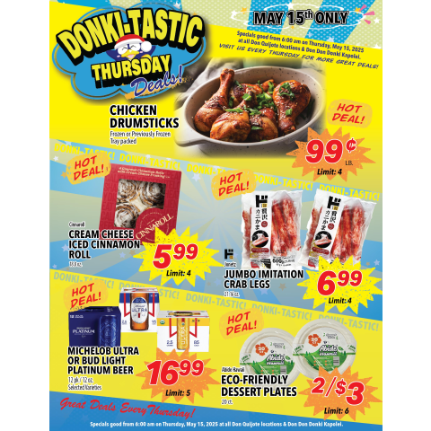 Donki-Tastic Thursday Flyer, May 15, 2025