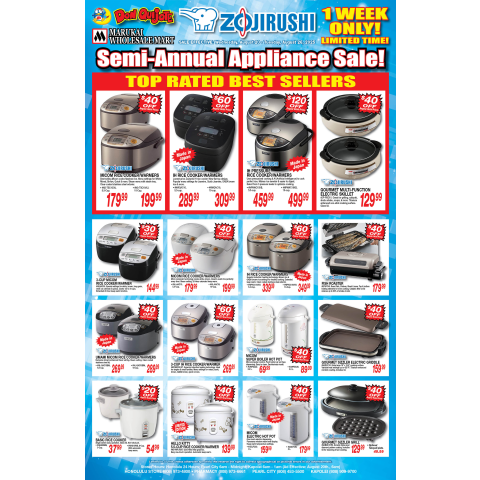 Zojirushi Semi-Annual Appliance Sale!