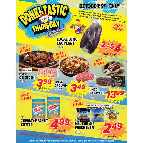 Donki-Tastic Thursday Flyer, Oct 09, 2025