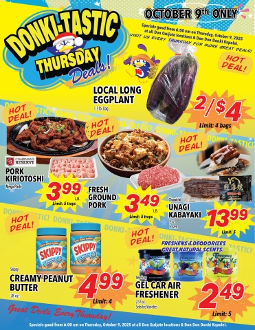 Donki-Tastic Thursday Flyer, Oct 09, 2025