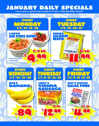 January Daily Specials