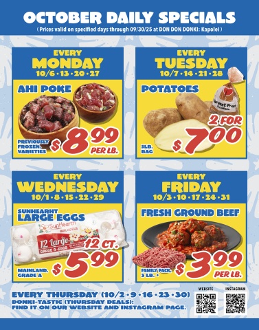 DDD Kapolei Daily Specials