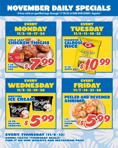 November Daily Specials