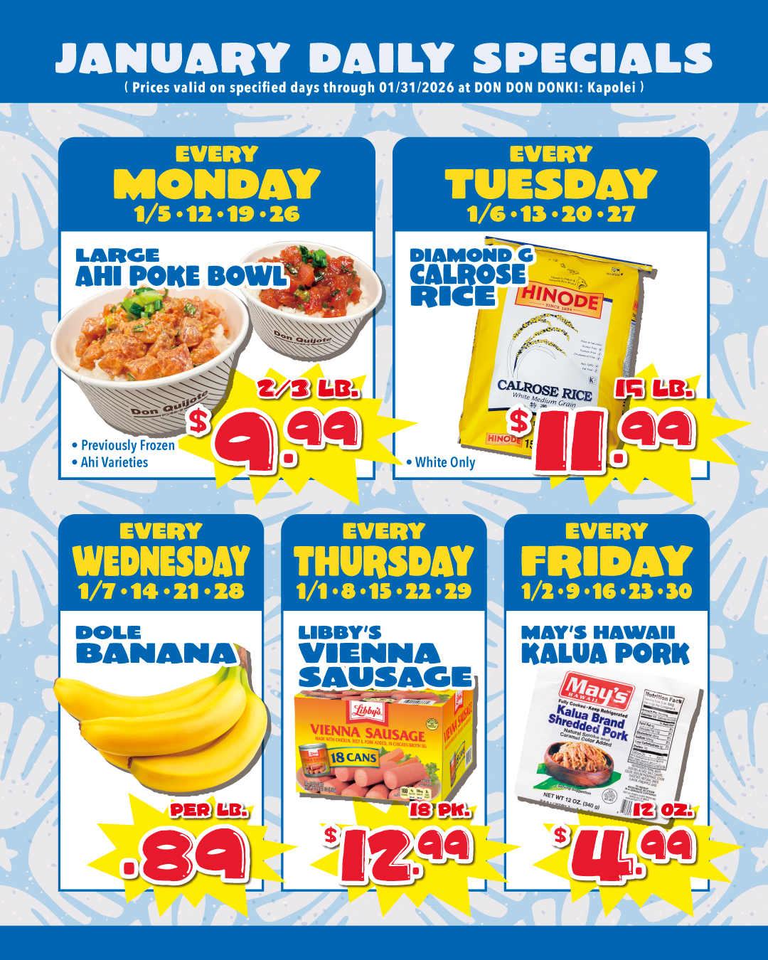 January Daily Specials
