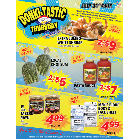 Donki-Tastic Thursday Flyer, Jul 31, 2025