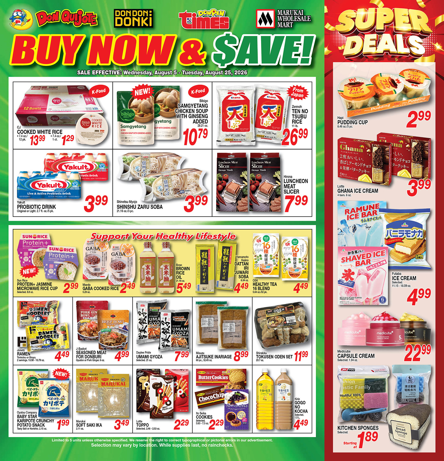 Buy Now and Save Flyer Wed, Aug 05, 2026 - Tue, Aug 25, 2026
