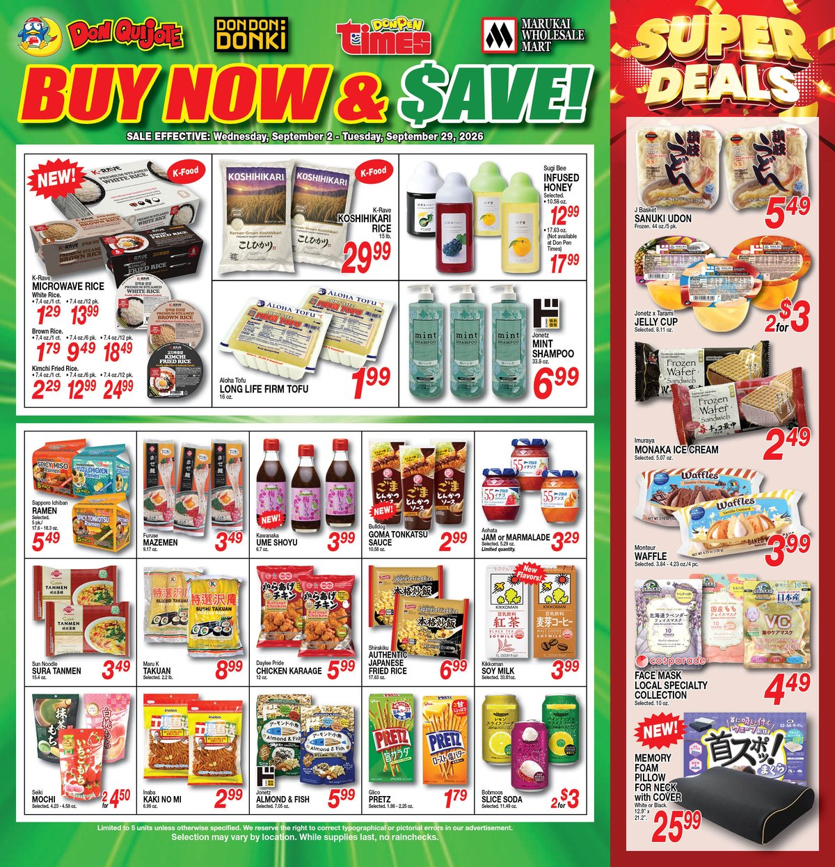 Buy Now and Save Flyer Wed, Sep 02, 2026 - Tue, Sep 29, 2026