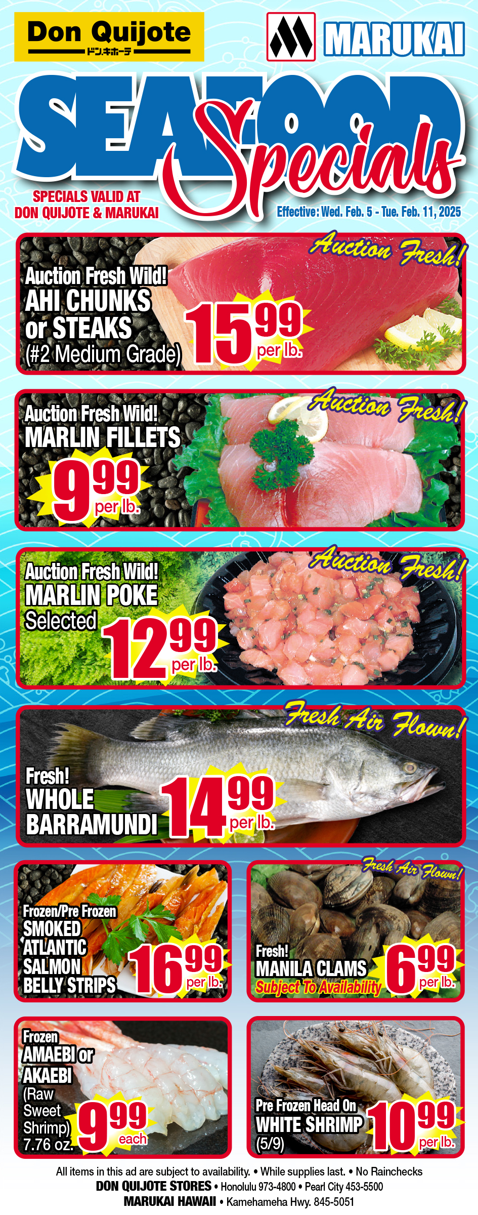 Seafood Flyer Thursday, February 05, 2025 - Tuesday, February 11, 2025