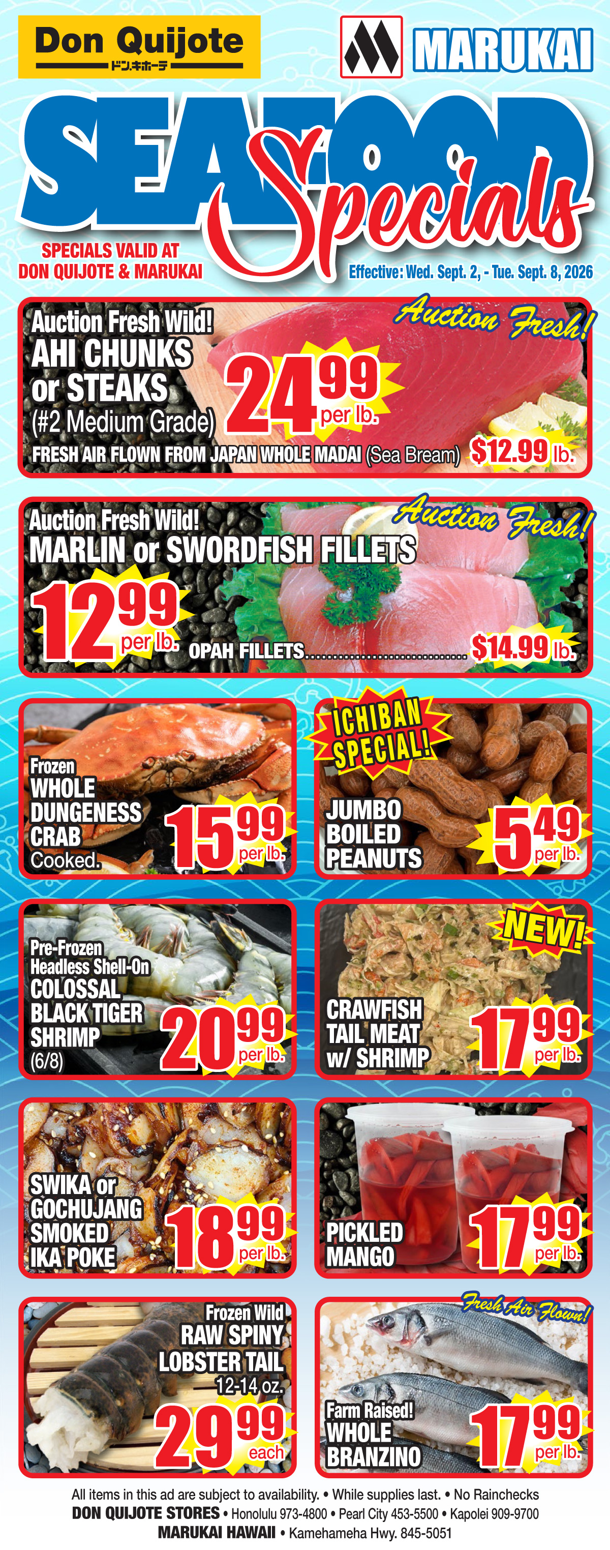 Seafood Flyer Wed,  Sep 2, 2026 - Tue, Sep 8 2026